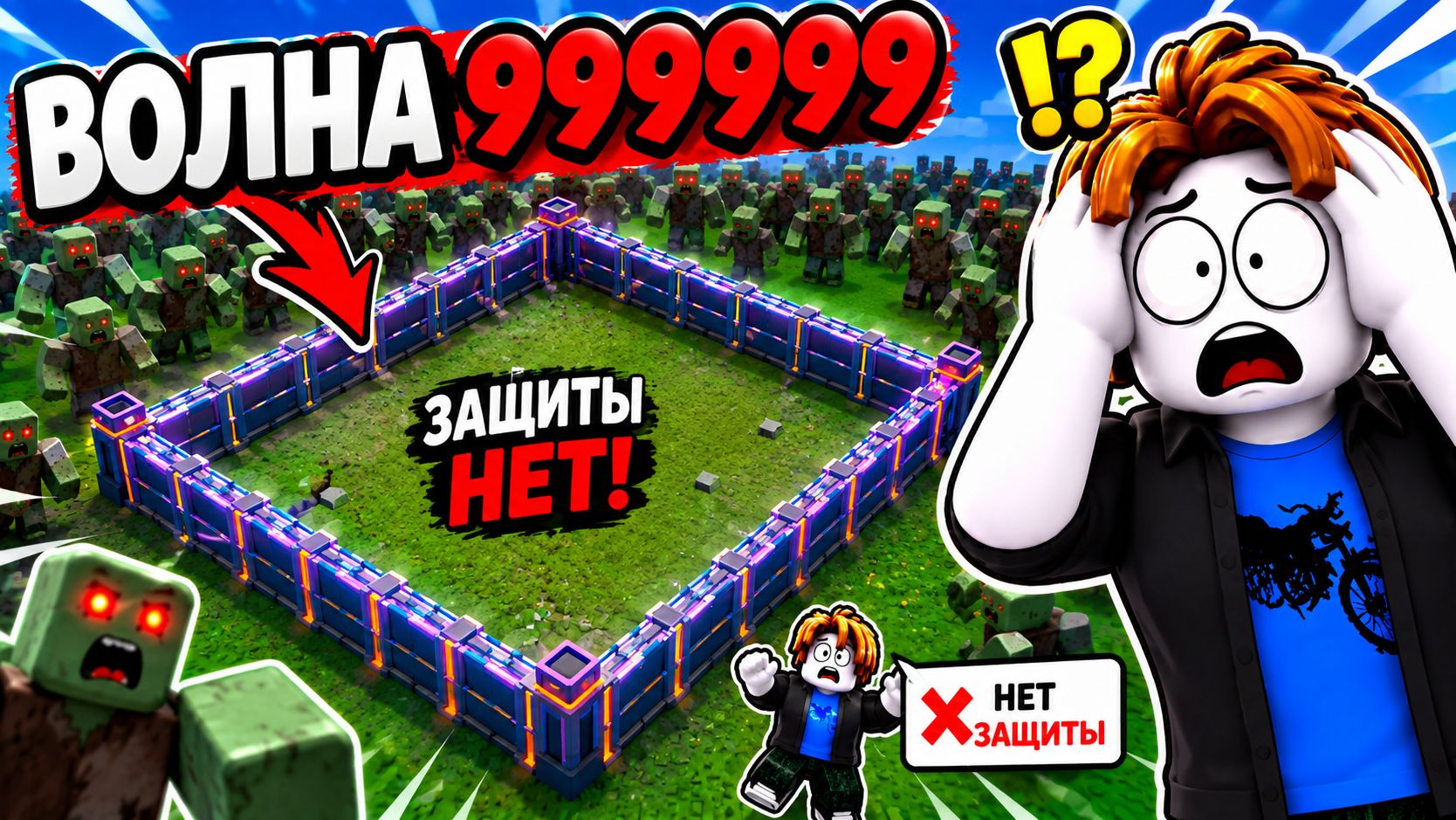 🧟МОЯ БАЗА ПРОТИВ ЗОМБИ БЕЗ ЗАЩИТЫ 😨 | ROBLOX