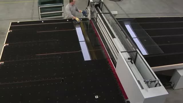 Линия раскроя триплекса Intermac Genius LM-C37, раскрой триплекса 88.2 формата Jumbo 6000x3210 мм