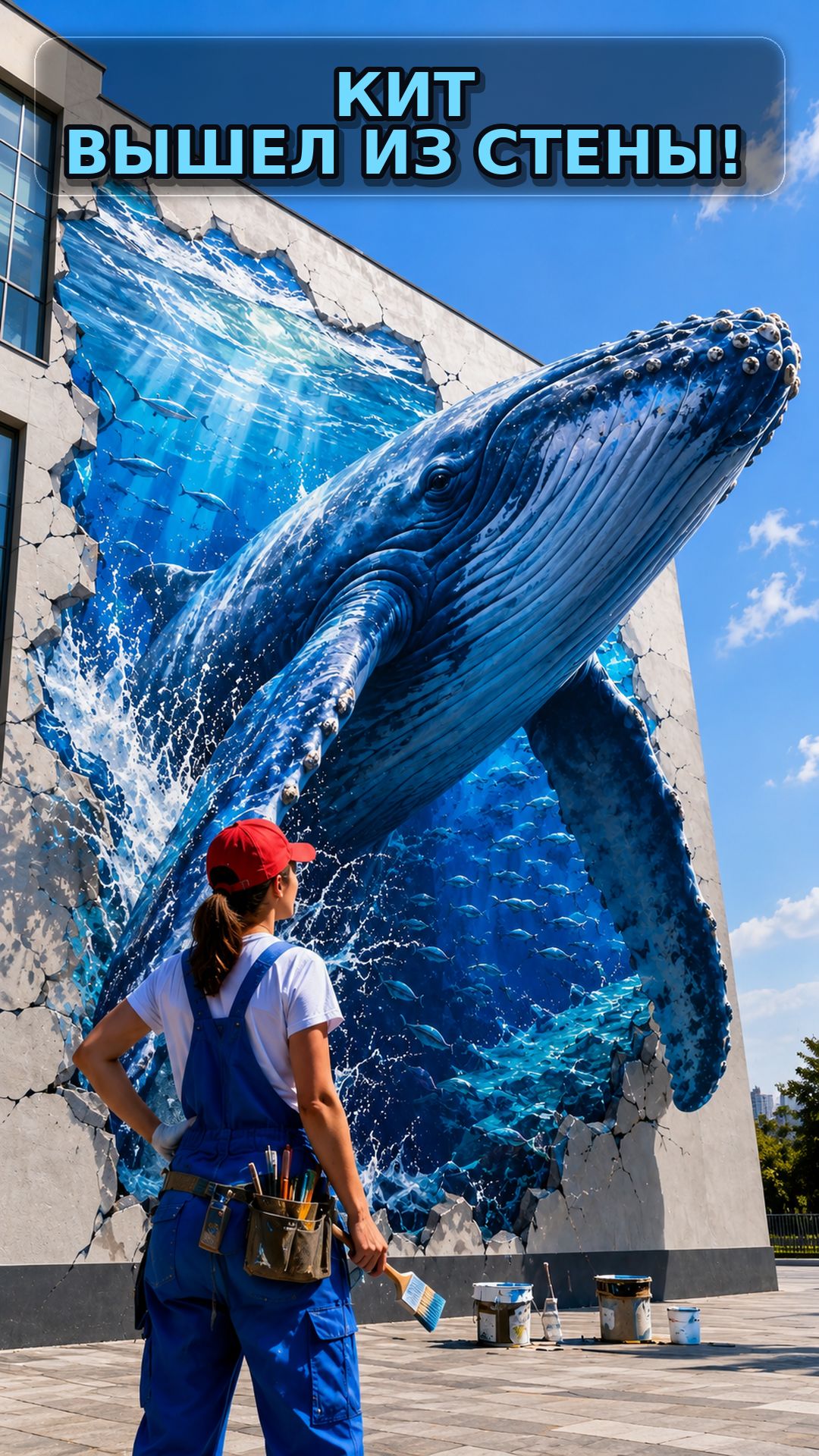 КИТ БУДТО ВЫШЕЛ ПРЯМО ИЗ СТЕНЫ! 🐋😱
