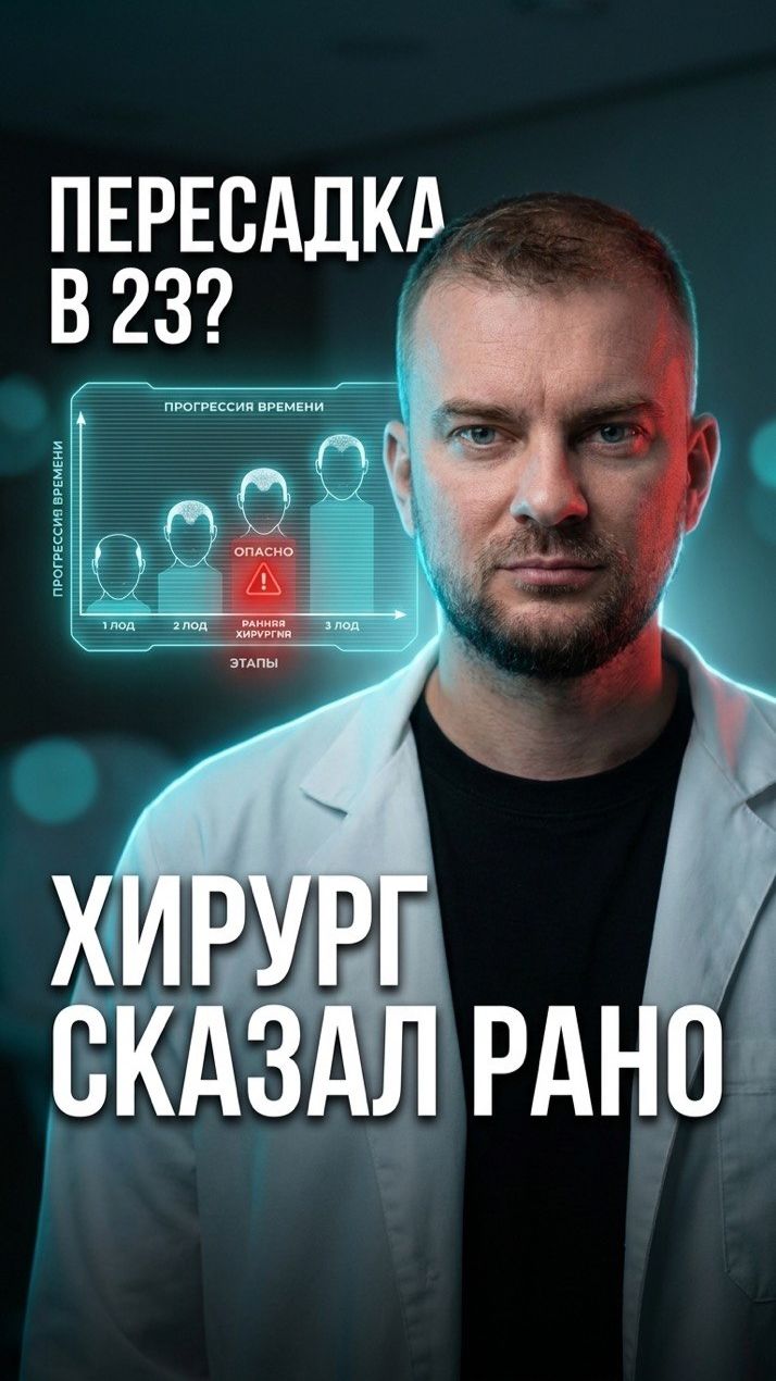 Пересадка волос в 23 года — рано или пора? Отвечает трихолог