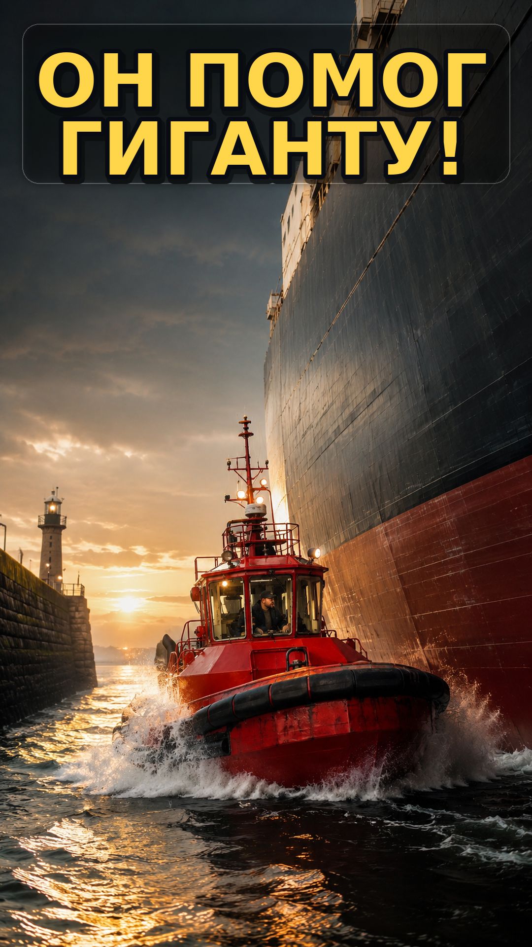 МАЛЕНЬКИЙ БУКСИР ПОМОГ ОГРОМНОМУ КОРАБЛЮ! 🚢😱