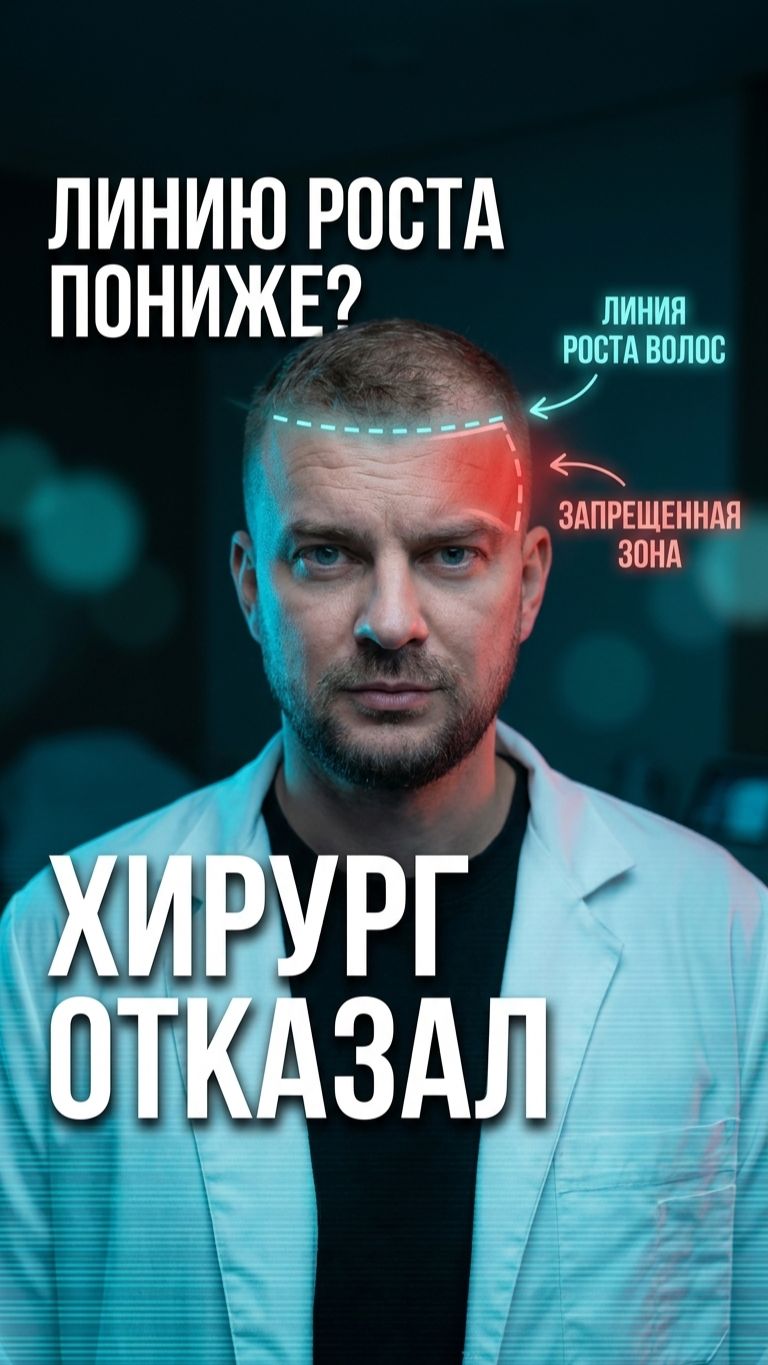 🤨 Пересадка волос: почему нельзя сильно опустить линию роста
