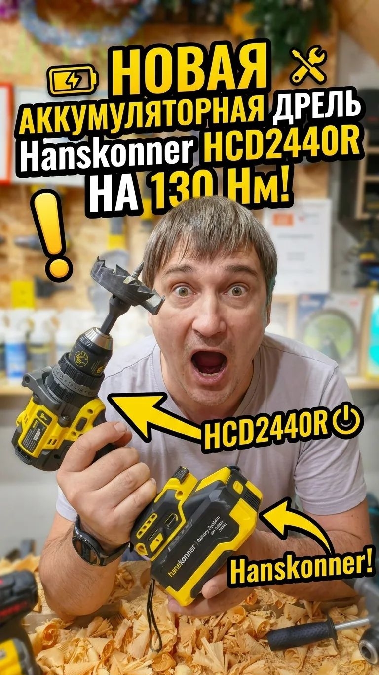 Новинка от  Hanskonner аккумуляторная дрель шуруповёрт, HCD2440R на 130нм
#Hanskonner #HCD2440R
