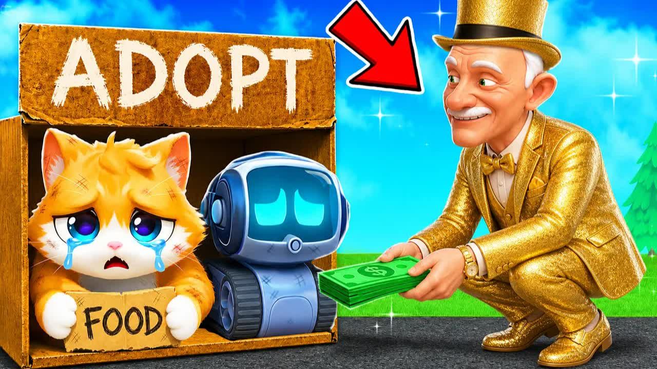НАС УСЫНОВИЛ БОГАТЫЙ ДЕДУШКА! (Я КОТ VR)