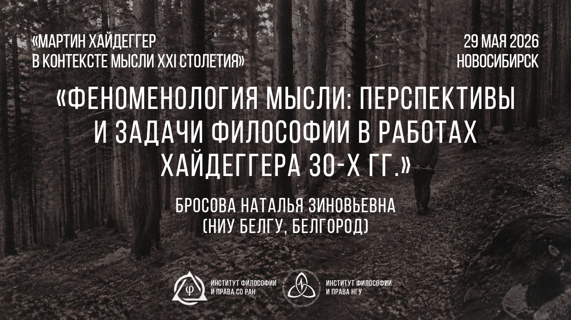 Бросова Н. З. Феноменология мысли: перспективы и задачи философии в работах Хайдеггера 30-х гг.