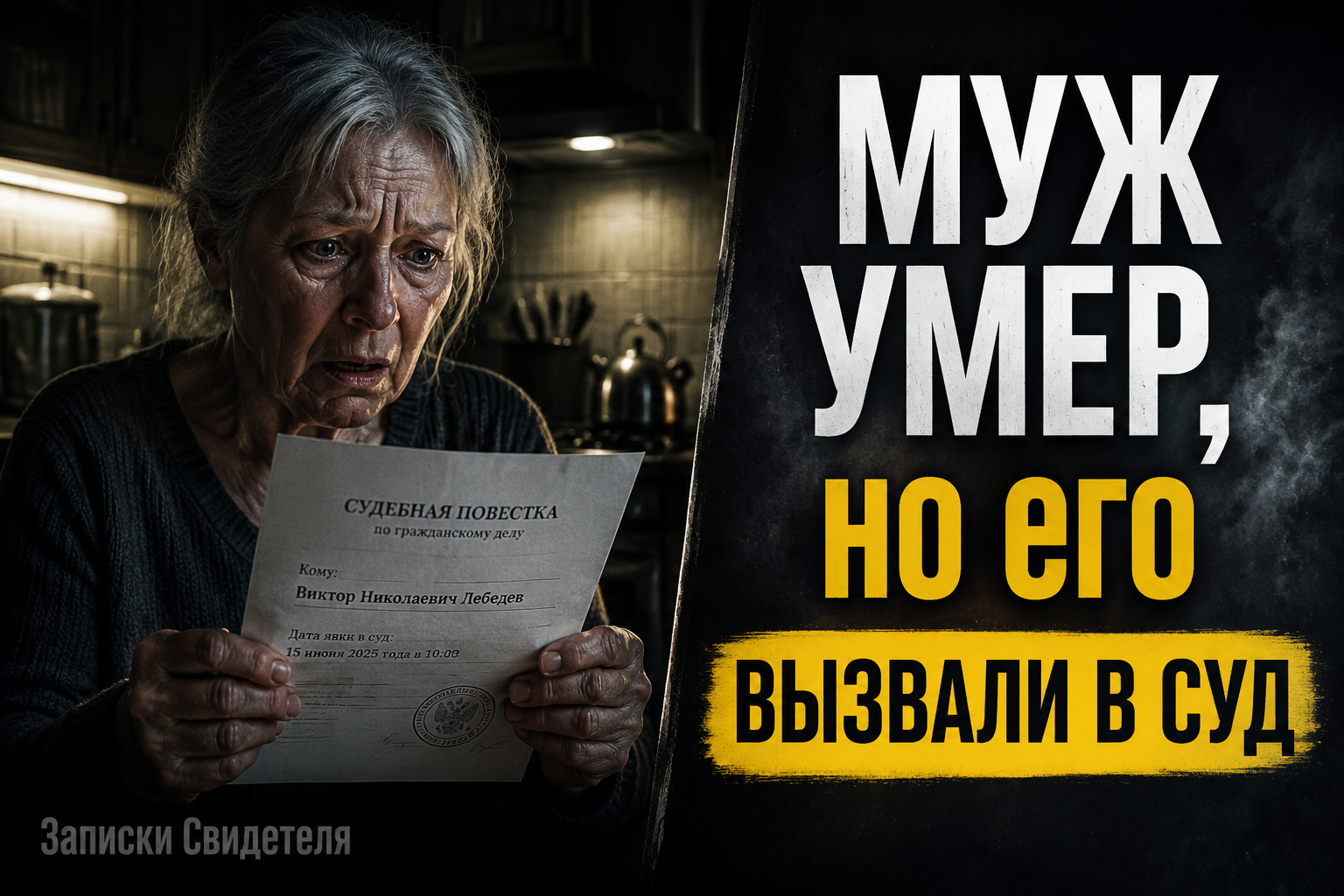 Муж умер пять месяцев назад — но его вызвали в суд