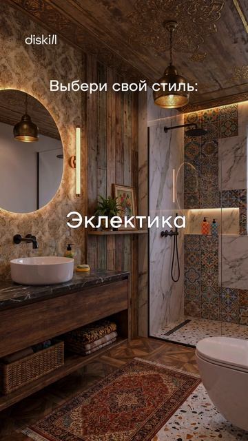 Стили в ванной часть 2 #diskill #интерьердизайн #дизайнинтерьера #школаинтерьердизайна