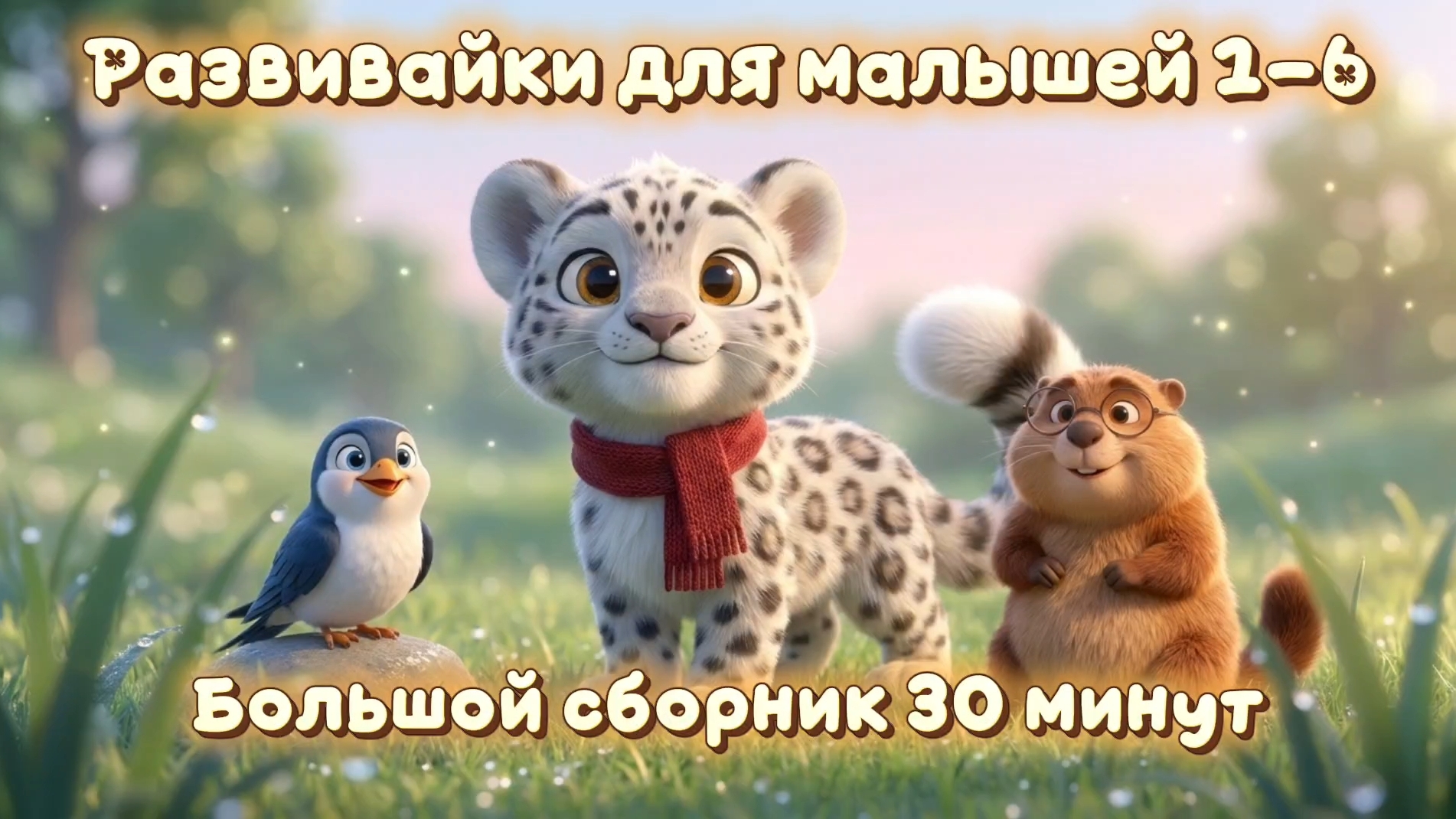 Развивайки Большой сборник 30 минут для малышей 1-6 лет: цвета, звуки, формы, животные 🐆 Барс Цап