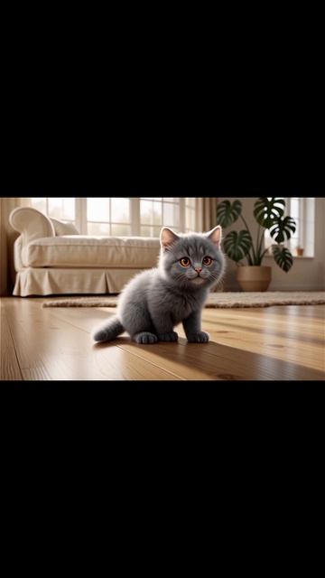 Серый котенок