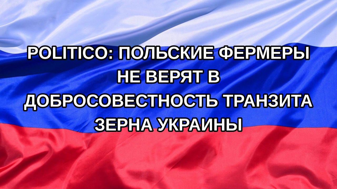 Н. РФ Politico: польские фермеры не верят в добросовестность транзита зерна Украины