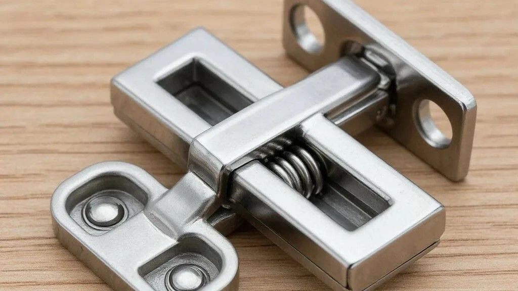 Расширяем отверстия под евровинты на мебельных петлях.
