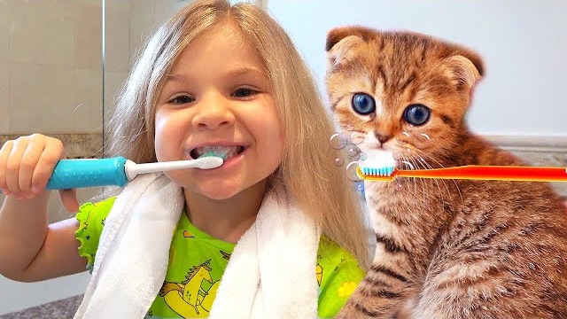 Диана и её Утренняя рутина с Котенком
