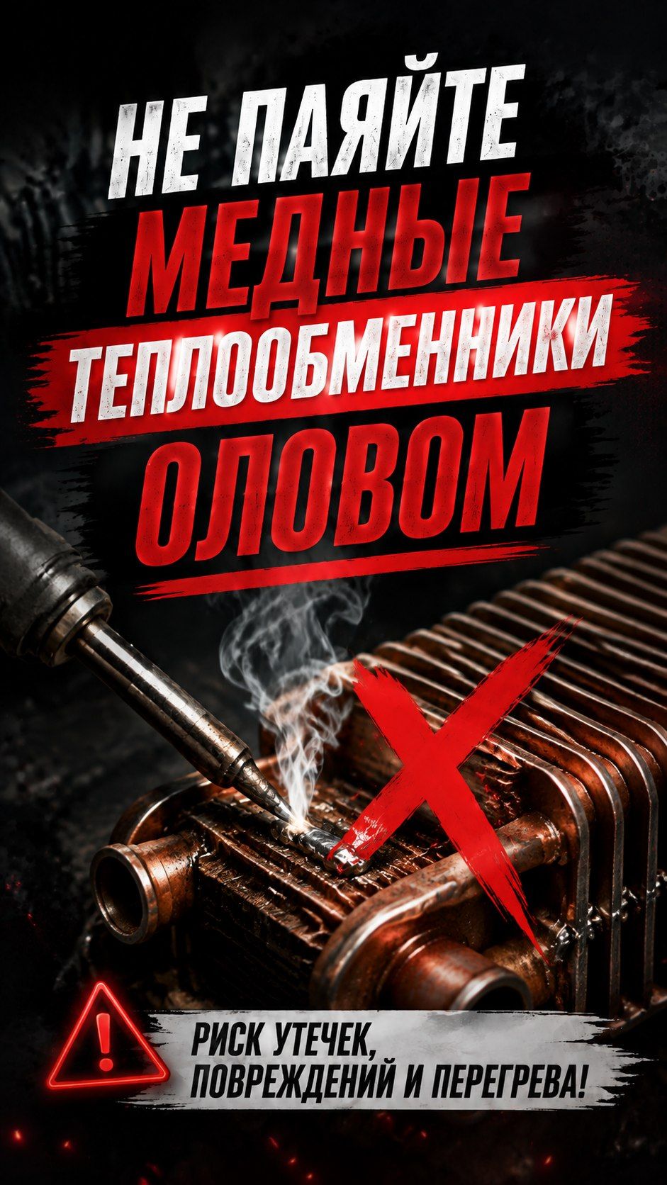 Не паяйте медные теплообменники оловом