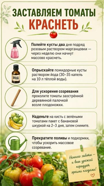 Принуждаем томаты краснеть