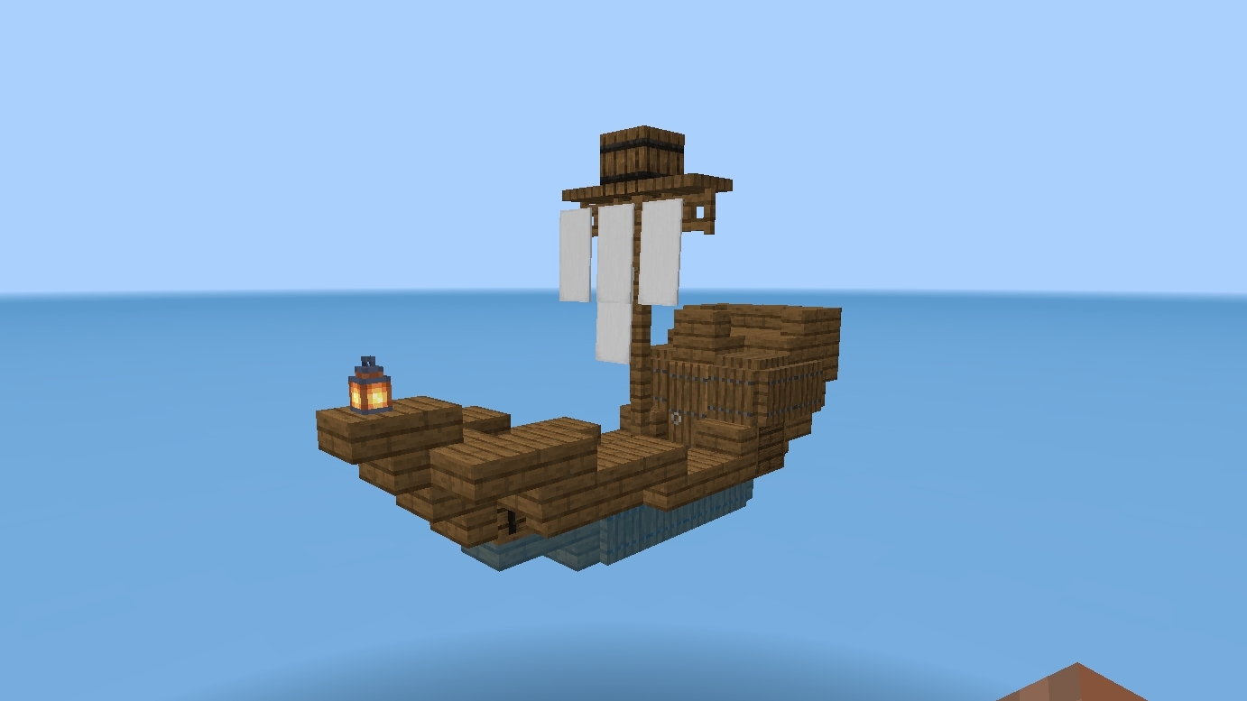 Как построить маленький корабль Minecraft