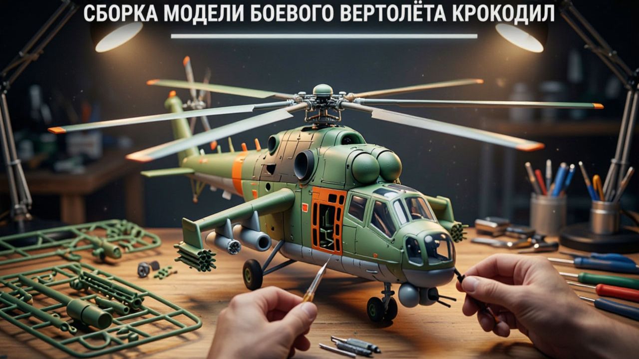 Сборка модели боевого вертолёта «Крокодил»