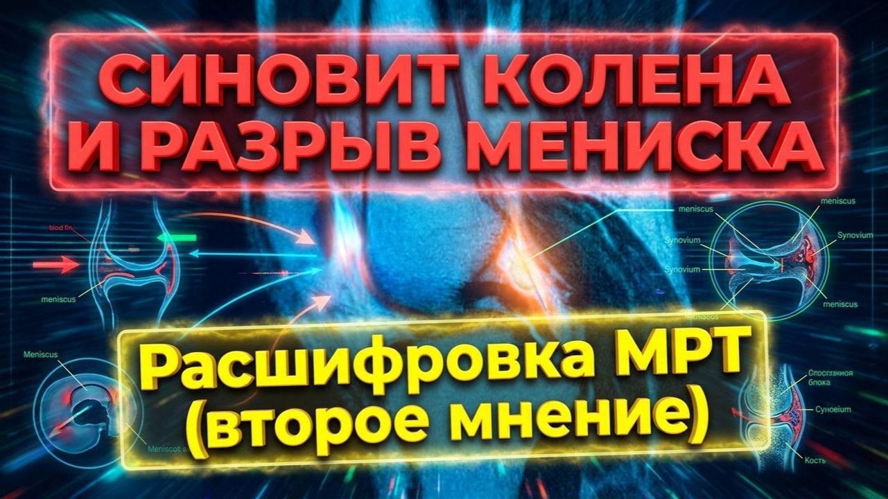 СИНОВИТ коленного сустава, КИСТА Бейкера и РАЗРЫВ МЕНИСКА на РАСШИФРОВКЕ МРТ коленного сустава