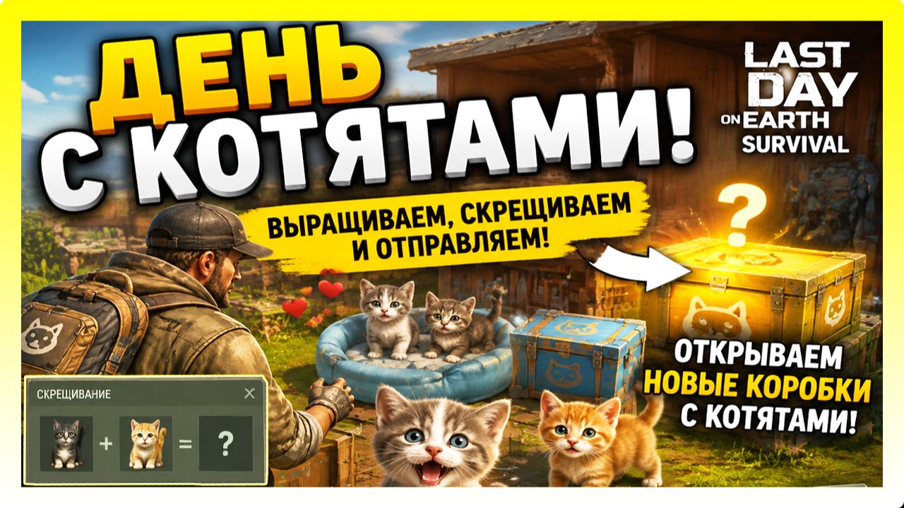 ДЕНЬ С КОТЯТАМИ! ВЫРАЩИВАЕМ, СКРЕЩИВАЕМ И ОТПРАВЛЯЕМ / Last Day On Earth: Survival
