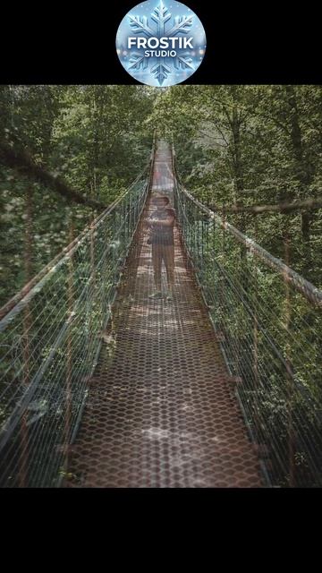 🌁 Подвесной мост через реку Белую в поселке Никель
