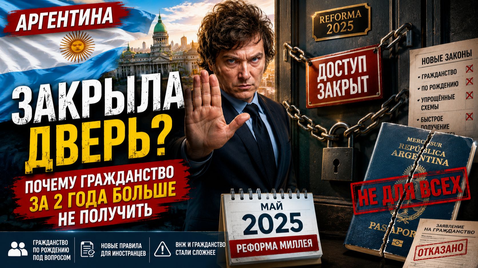 🔥 Паспорт Аргентины больше не для всех: что скрывает реформа Миллея?