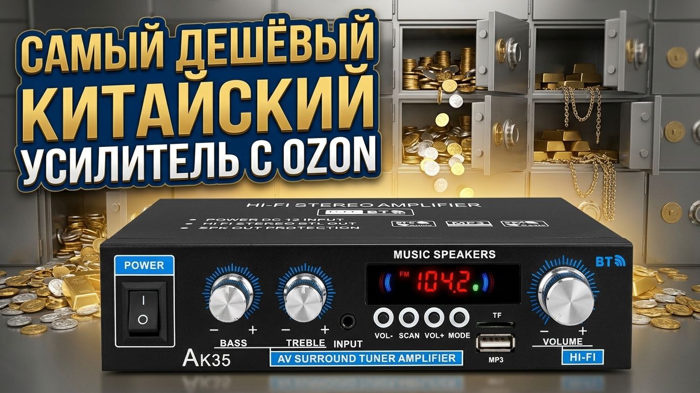 Самый дешёвый Китайский усилитель АК 35 с OZON