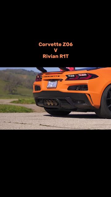Corvette Z06 V Rivian R1T dragrace corvette rivian