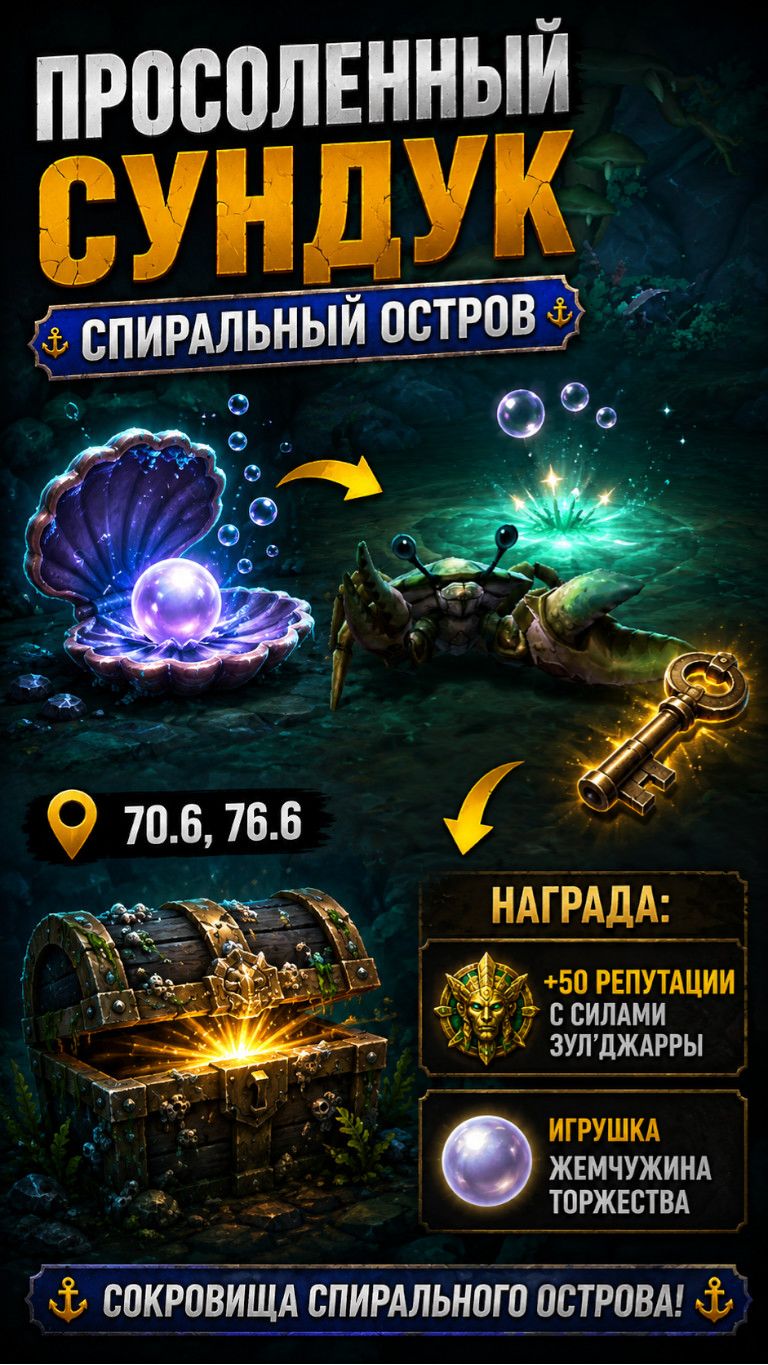  Просоленный сундук - СЕКРЕТНАЯ ИГРУШКА на Спиральном острове!  World of Warcraft: Midnight!