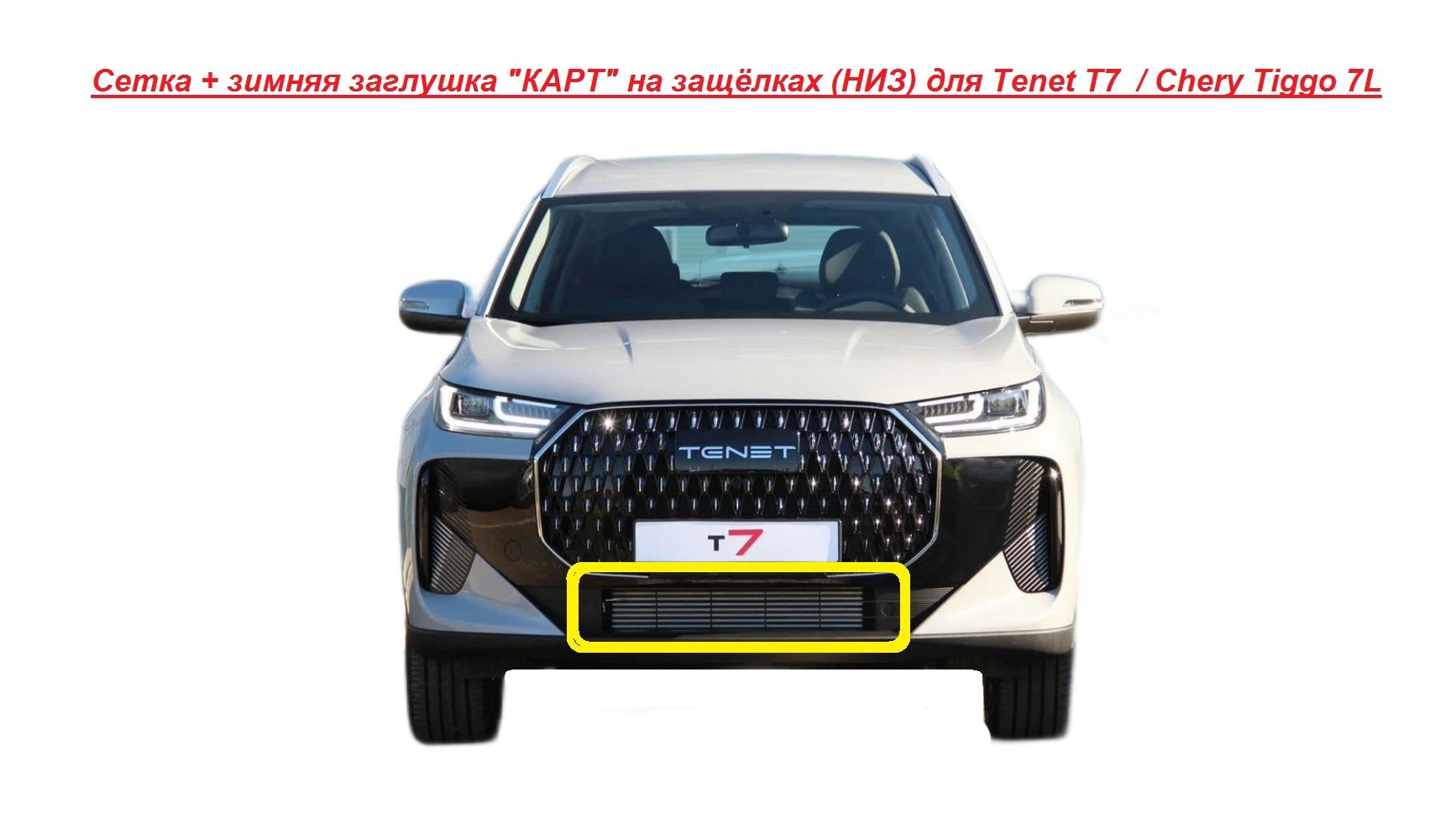 Мелкоячеистая сеткаЗимняя заглушкаКАРТ на защёлках для TENET T7CHERY TIGGO 7L