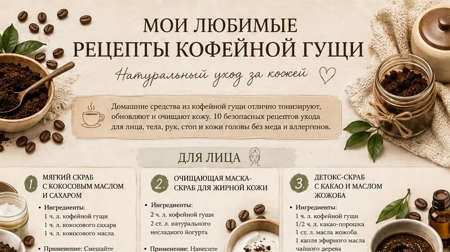 Рецепты с кофейной гущей. Маска, крема, пилинги. Магия и многое другое.
