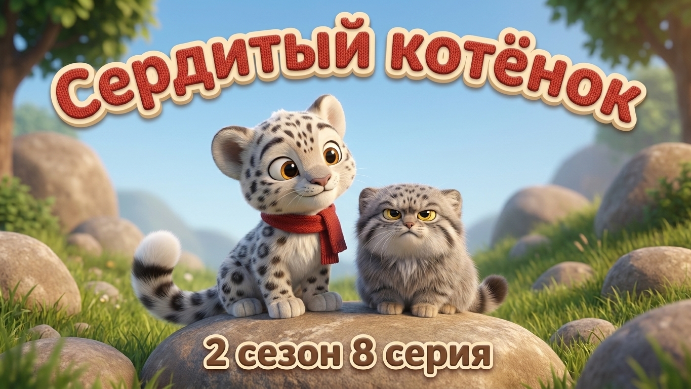 Сердитый котёнок 🐾 Спокойный мультик для детей 1-6 лет — манул Мур 🐆 Барс Цап | 2 сезон, 8 серия