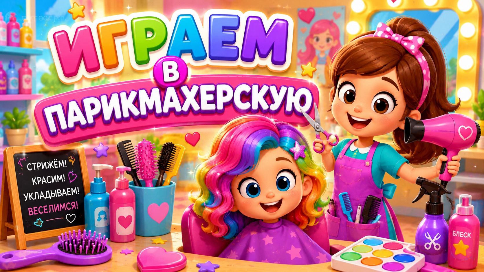 ПАРИХМАХЕРСКАЯ🤪МОДА И СТИЛЬ😘#детям #мода #стиль #развлечения #панда #прическа #игры #девочками
