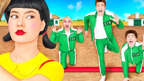 Игра в Кальмара 2 в Реальной Жизни Челлендж | Попробуйте Выиграть в Игру в Кальмара