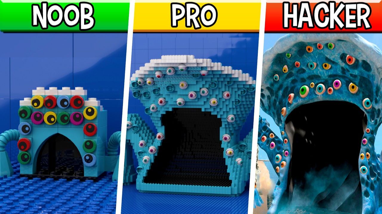 LEGO ПОЖИРАТЕЛЬ ТЦУНАМИ - Noob, Pro, HACKER! (Монстры Трипофобии)