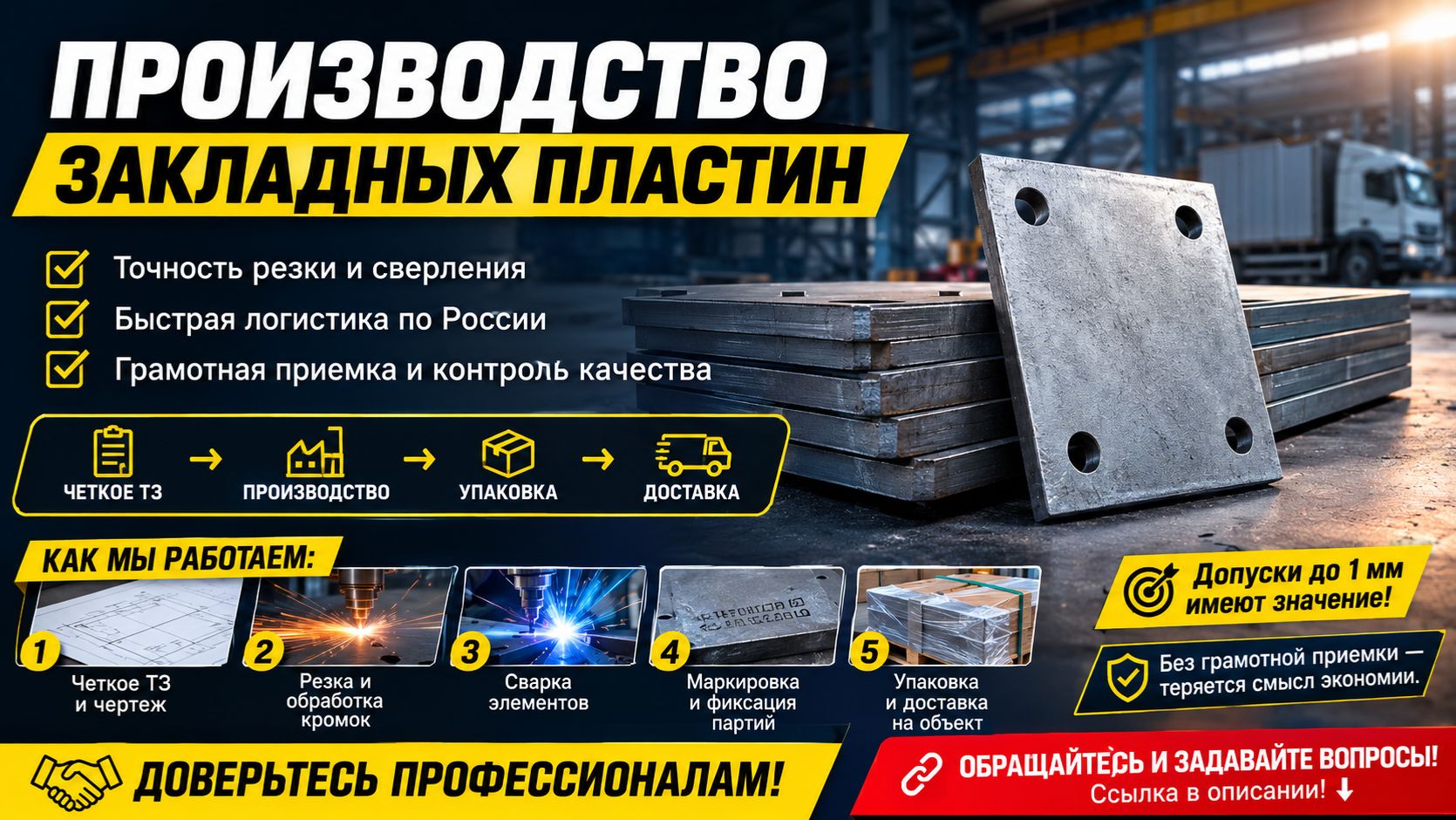 Производство закладных пластин
