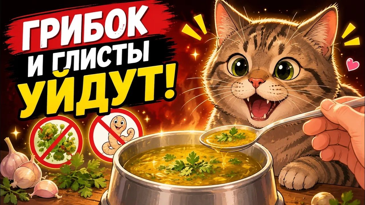 Этот ПРОДУКТ Уничтожает Глисты и Грибок у Кошек Изнутри! (Простой Рецепт)
