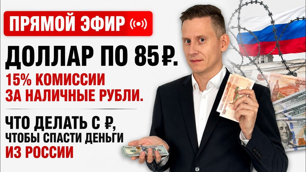 ПРЯМОЙ ЭФИР: Доллар по 85₽. 15% комиссии за наличные рубли. Что делать, чтобы спасти деньги