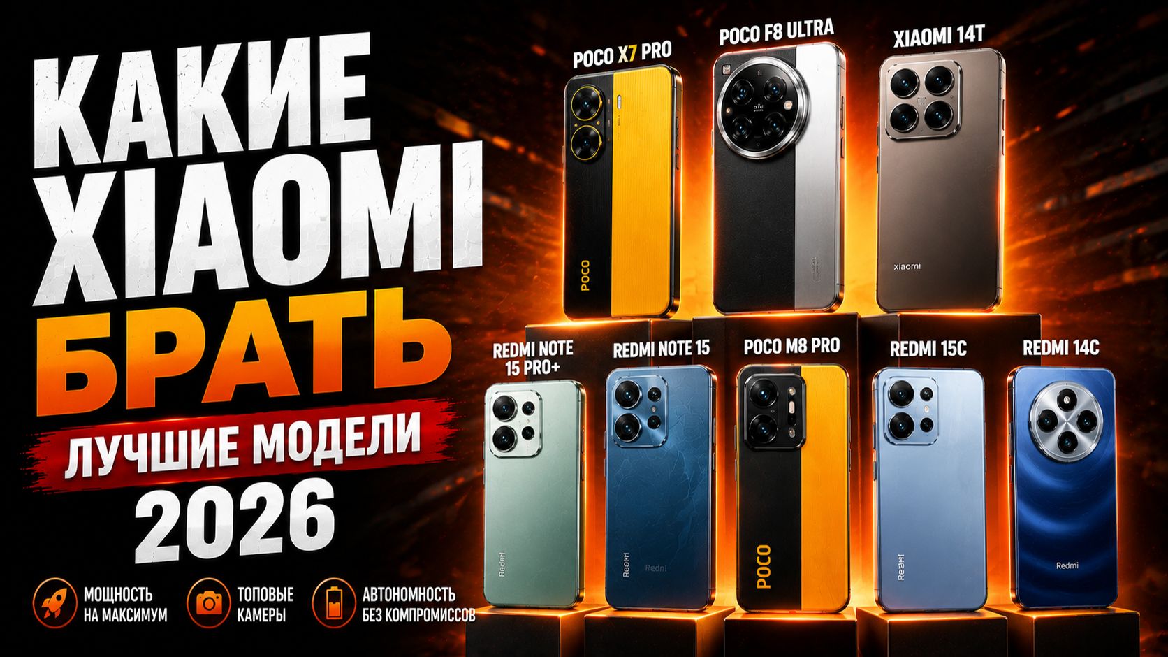 Лучшие Xiaomi, Redmi и POCO 2026 — что брать, а что обходить стороной