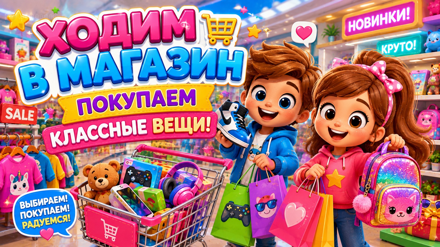 ХОДИМ В МАГАЗИН🥳ПОКУПАЕМ ВЕЩИ😝#детям #магазин #покупки #игры #развлечения #панда #девочкам #малыш