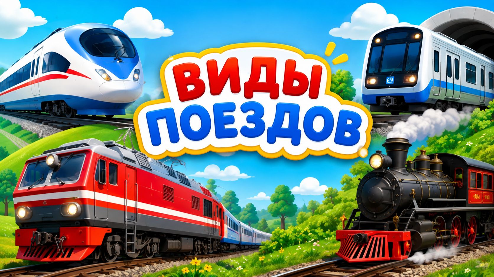 Виды поездов для детей🚂 | Просто и понятно