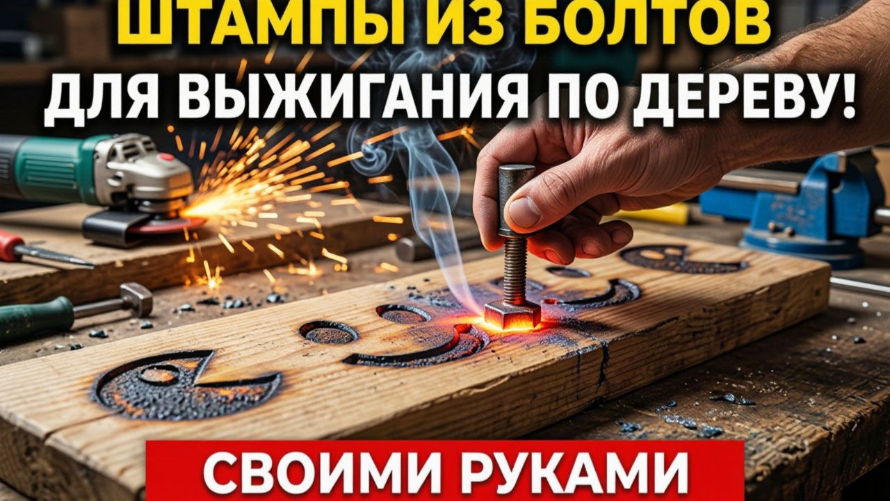 .ШТАМПЫ ДЛЯ ВЫЖИГАНИЯ ПО ДЕРЕВУ ИЗ БОЛТОВ СВОИМИ РУКАМИ! Гениальная идея для творчества. Лайфхак DIY