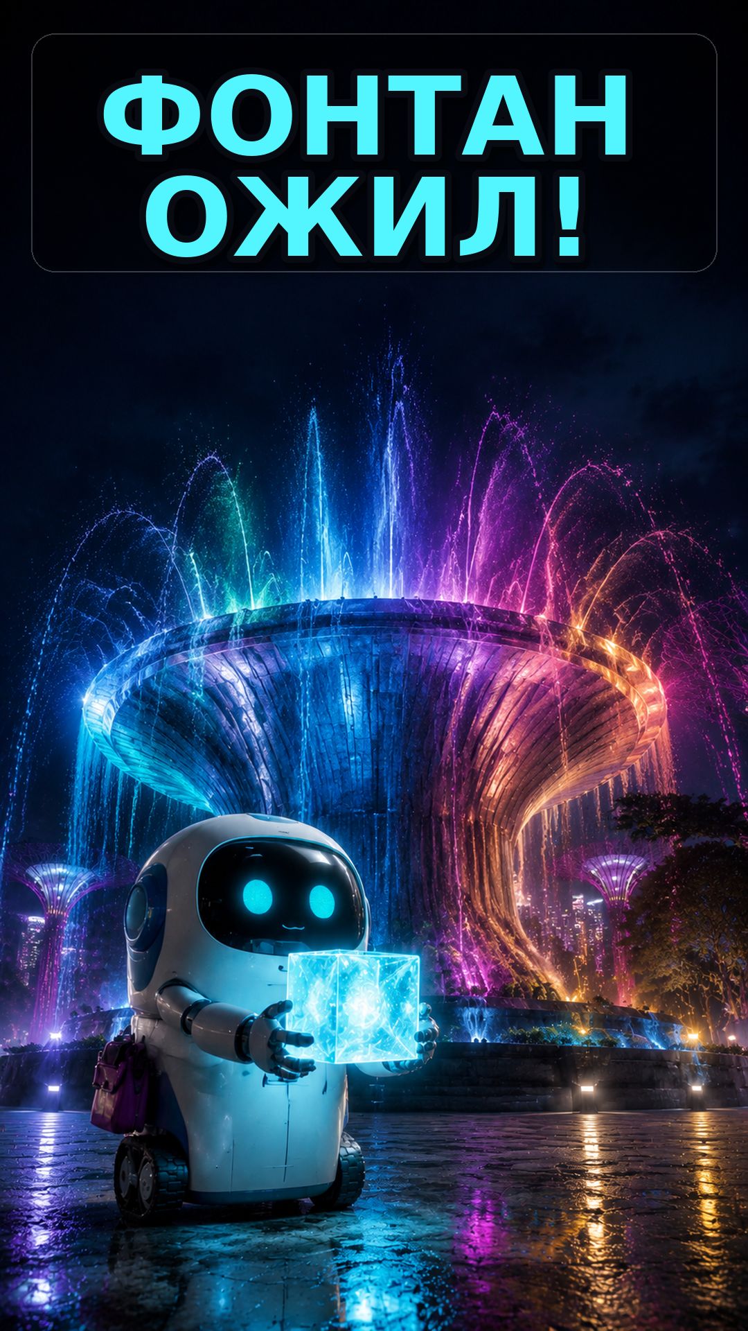 РОБОТ ЗАПУСТИЛ ОГРОМНЫЙ СВЕТОВОЙ ФОНТАН! 🤖🌈