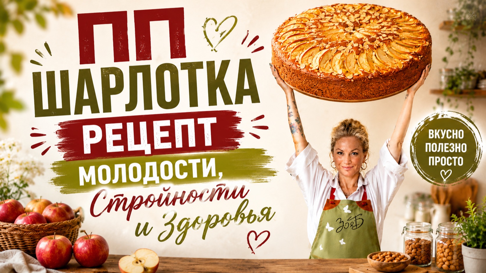ШАРЛОТКА КОТОРУЮ МОЖНО ЕСТЬ И ХУДЕТЬ! Без муки масла и сахара  ПП-рецепт Зои Б.
