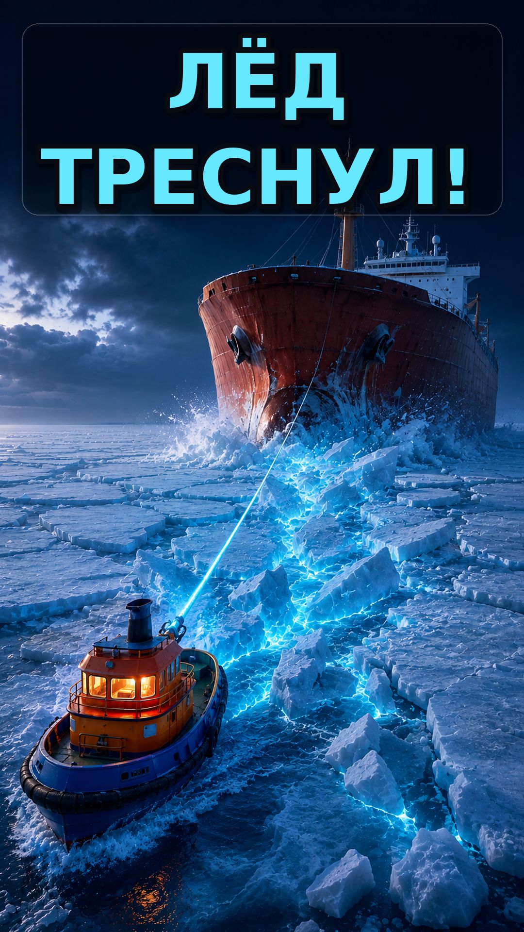 МАЛЕНЬКИЙ БУКСИР РАСКОЛОЛ ЛЁД ПЕРЕД ГИГАНТСКИМ КОРАБЛЁМ! 🚢