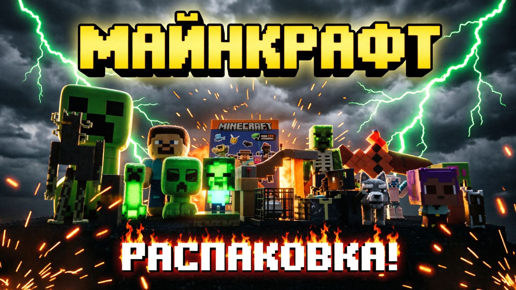 Майнкрафт большой обзор игрушек 🙀 Распаковка игрушек MINECRAFT