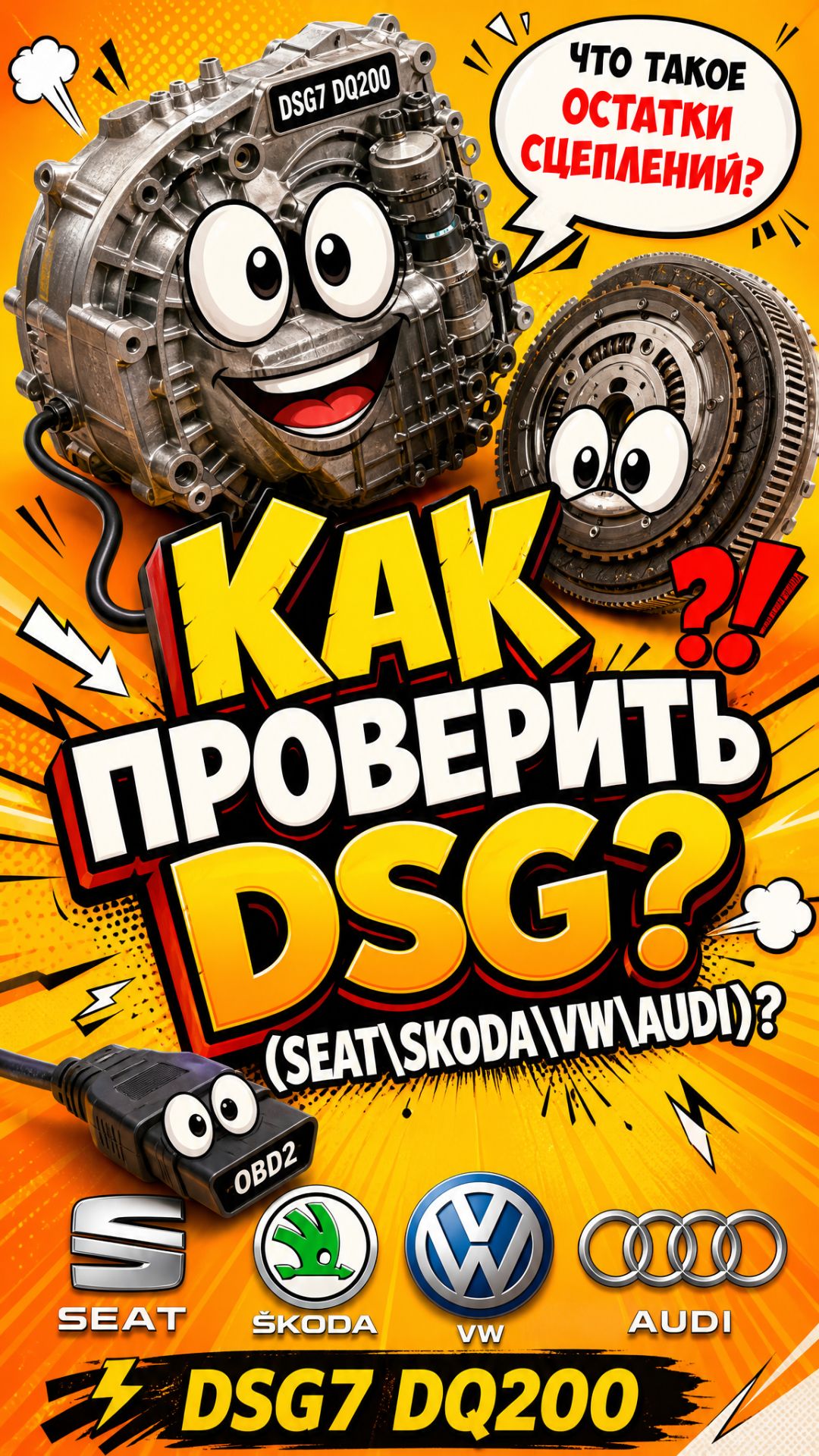 Как проверить DSG7 DQ200 перед покупкой на любом автомобиле VAG (SEAT, SKODA, VW, AUDI).