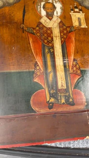 Старинная редкая икона Николая. Блошиный рынок.An Old, Rare Icon Of St. Nicholas. Flea Market