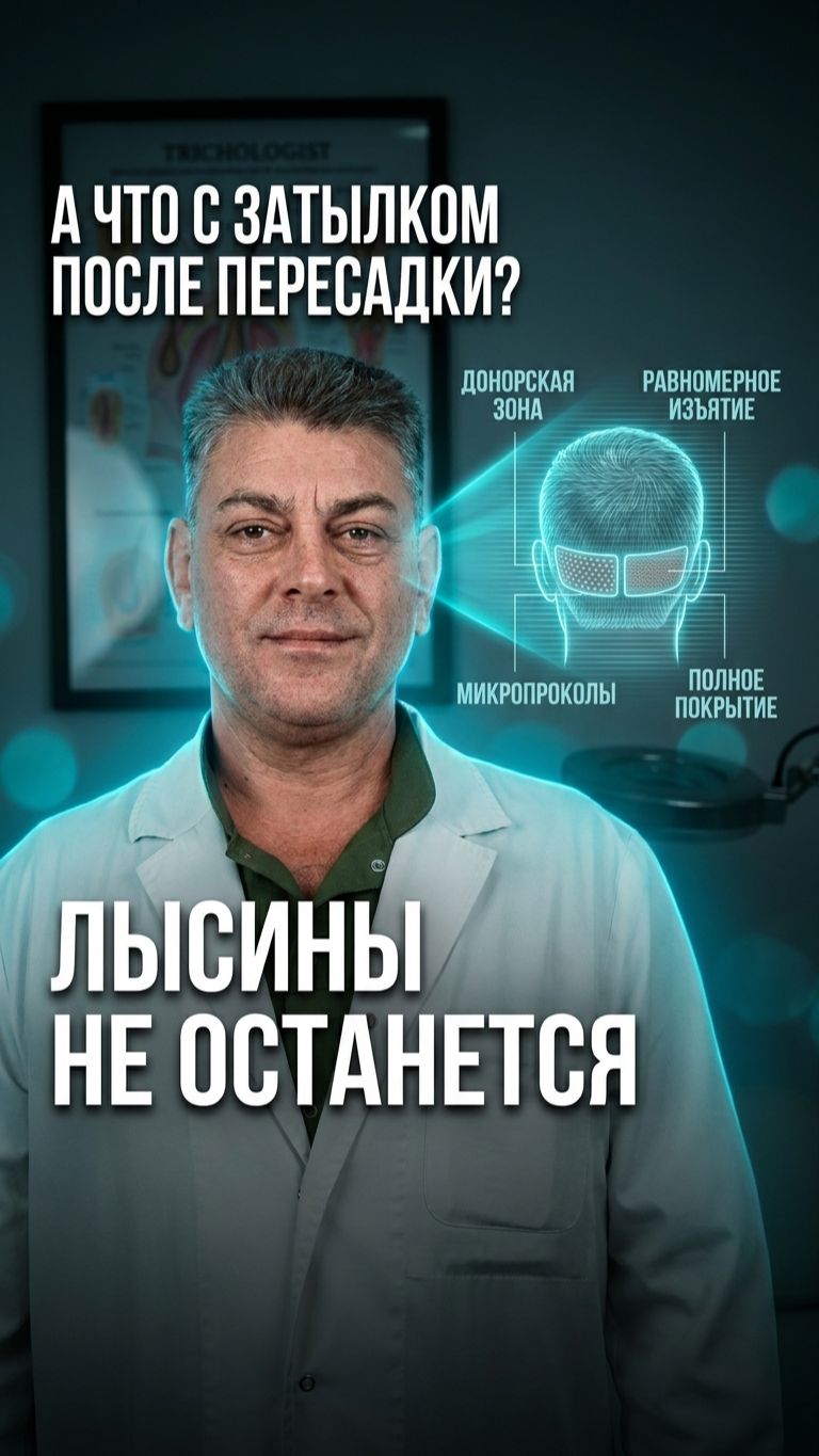Донорская зона FUE: что будет с затылком после пересадки волос 🔬