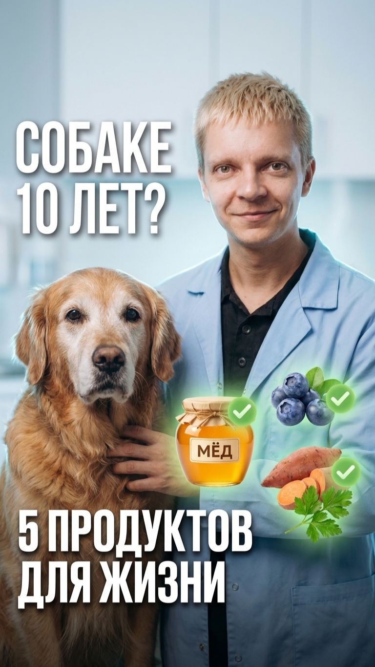 🐾 Питание собаки после 10 лет: 5 продуктов, которые продлевают активность