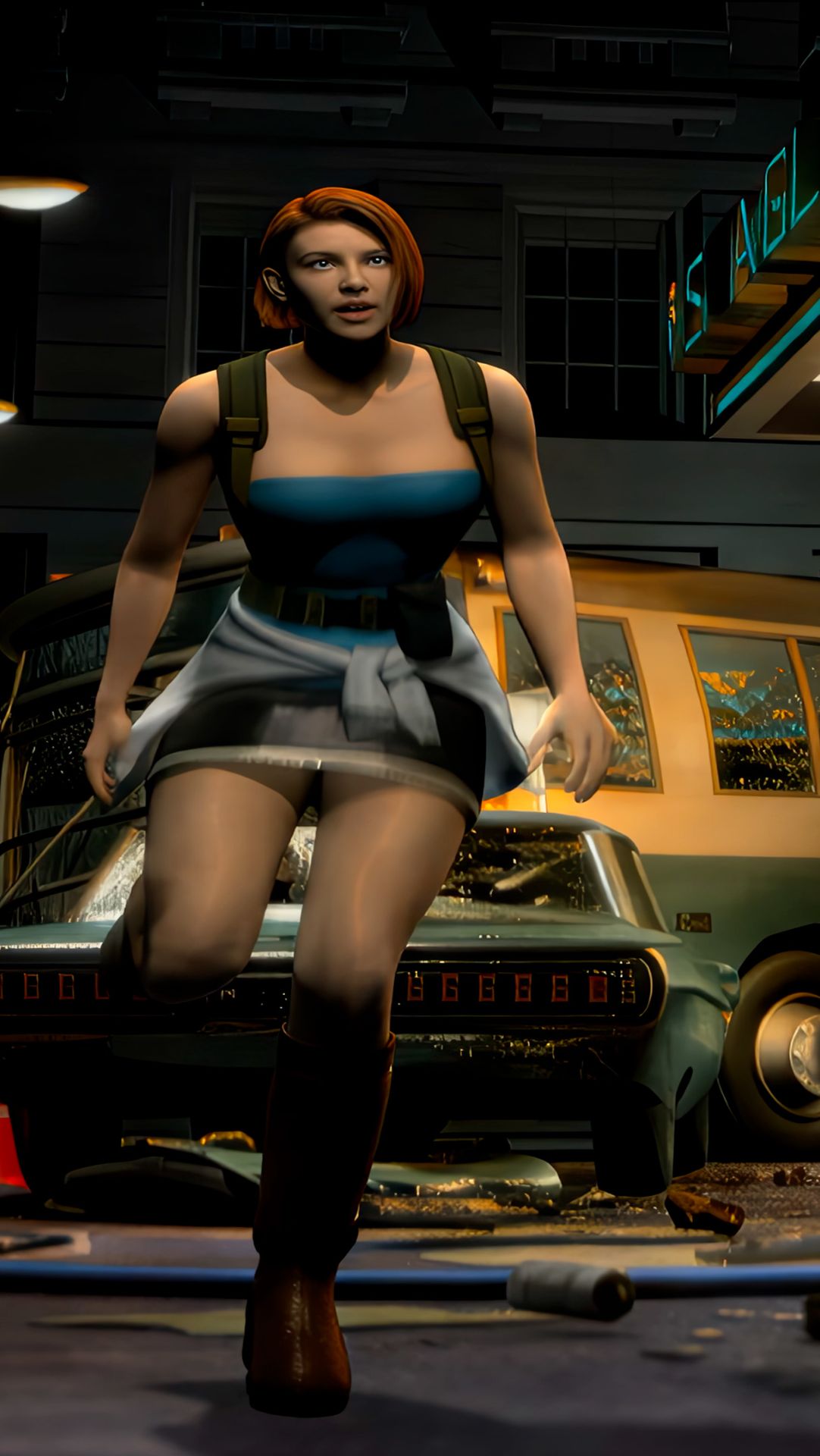 Resident Evil 3: Nemesis (1999)  Взрыв на автозаправке и нашествие зомби (Улучшенное качества до 8K)