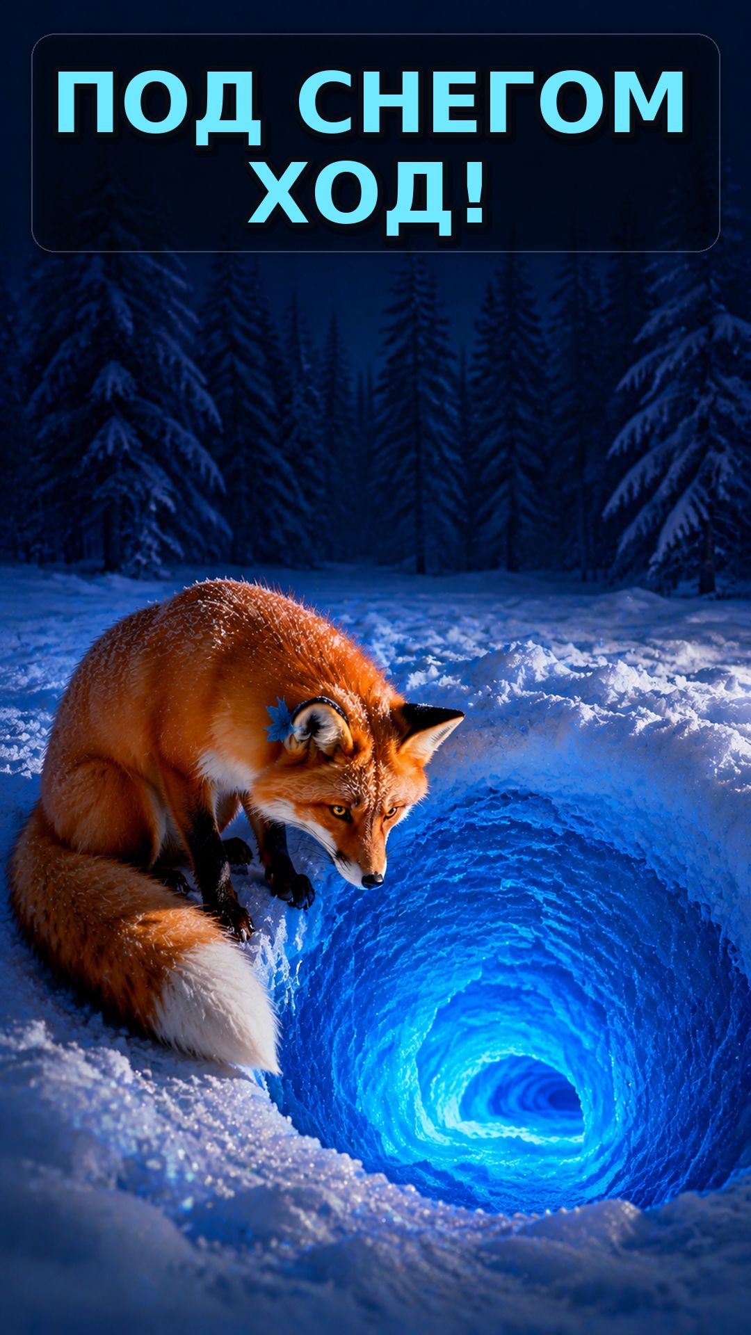 ЛИСА НАШЛА СВЕТЯЩИЙСЯ ТОННЕЛЬ ПОД СНЕГОМ! 🦊❄️